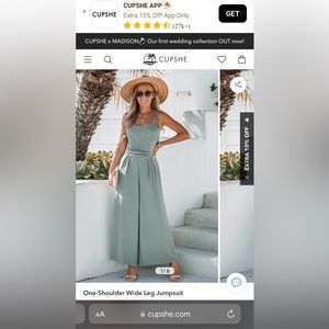 Cupshe One- Shoulder Wide Leg Jumpsuit